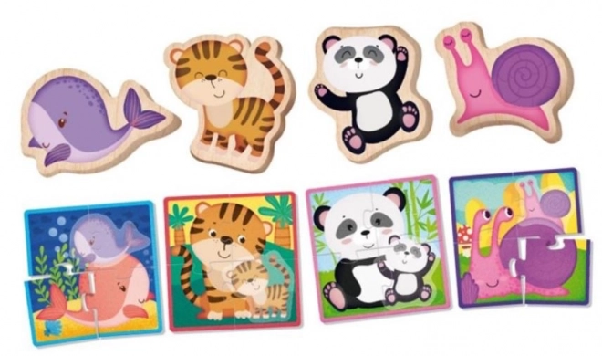 Montessori Holzpuzzle Tiere