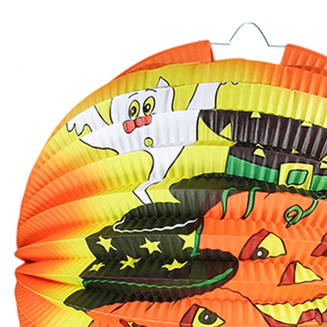 Halloween-Lampion mit Motiv fröhlicher Kürbisse