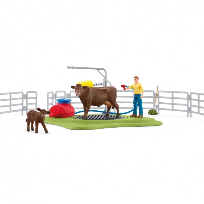 Schleich Myjnia für glückliche Kühe Farm World Set