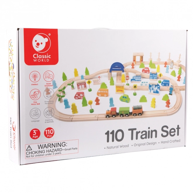 Holzeisenbahn Spielset 110 Teile