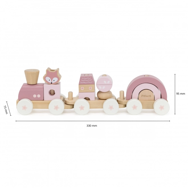 Viga Polarb rosa Eisenbahn mit Waggons und Bausteinen
