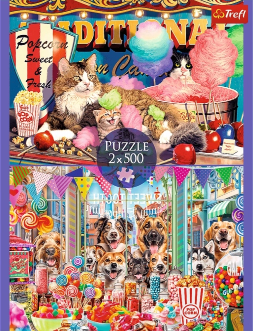 Puzzles Flauschige Freunde Katzen und Hunde