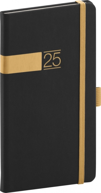 Notizbuch Twill 2025 schwarz-gold