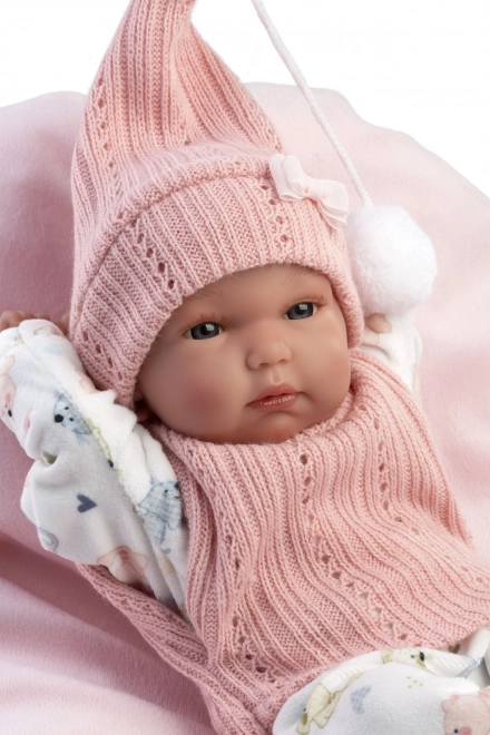 Realistische Babypuppe MÄDCHEN mit Vollvinylkörper 35 cm