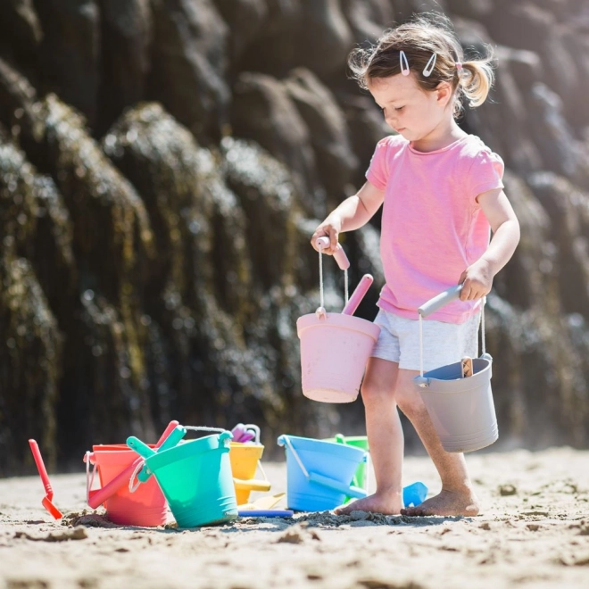 Bigjigs Spielzeug Silikon Sandspiel Eimer Grau