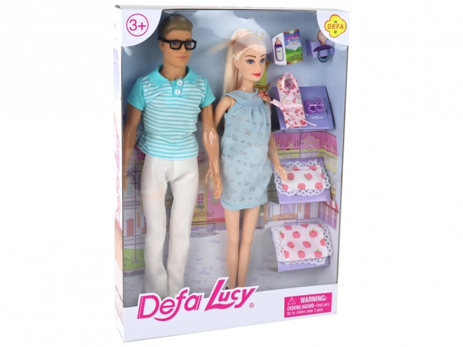 Familienpuppe Junge Mädchen Blonde Haare Schwangerschaft