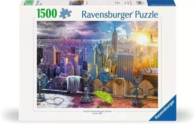 Puzzle 1500 Teile - New York im Sommer und Winter