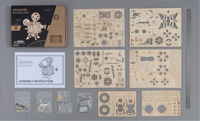 Rokr 3D Holzpuzzle Mechanischer Filmprojektor