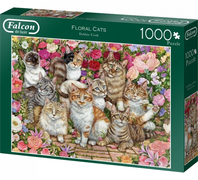 Falcon Puzzle Katzen zwischen Blumen 1000 Teile