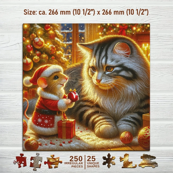 Katzen- und Mäusepuzzle aus Holz 250 Teile