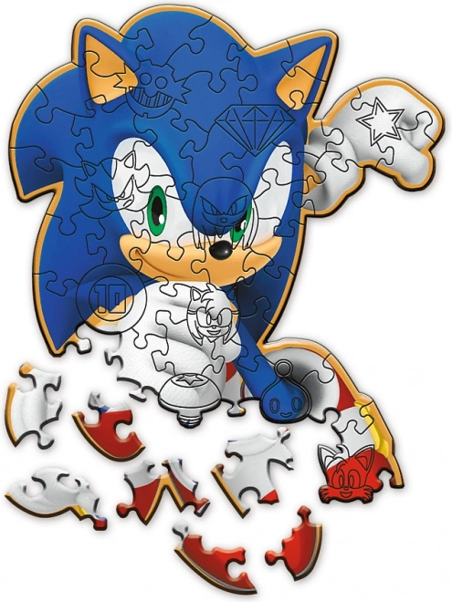 Fröhlicher Sonic Holzpuzzle
