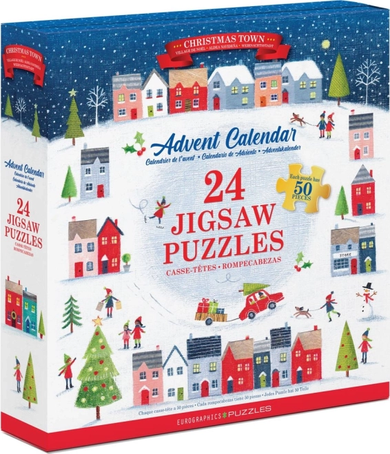 Adventskalender Puzzle Weihnachten Stadt von Eurographics