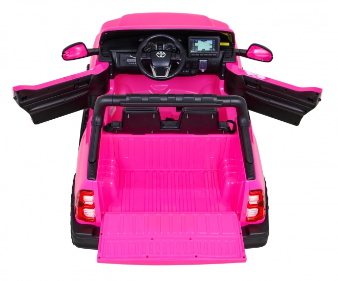 Toyota Hilux auf Batterie für Kinder Rosa + Antrieb 4x4 + Fernbedienung + 2 Sitzplätze + MP3 Radio + LED