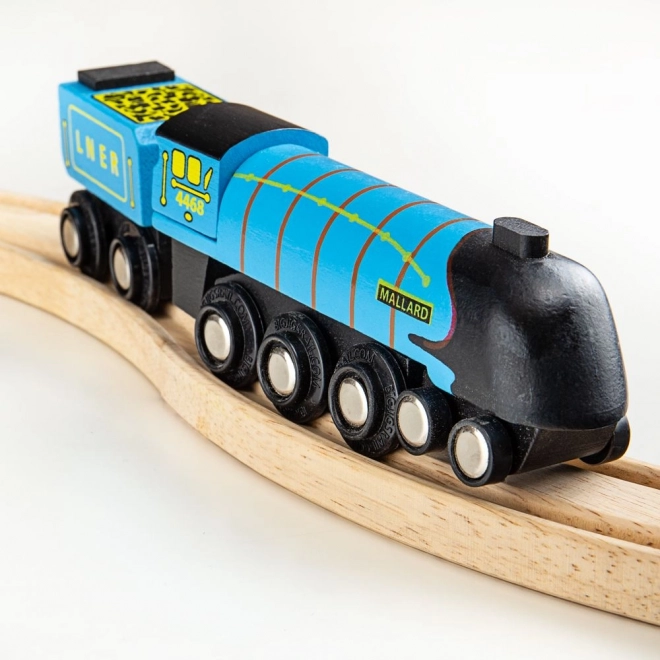 Holzspielzeug Lokomotive Mallard mit Schienen von Bigjigs Rail