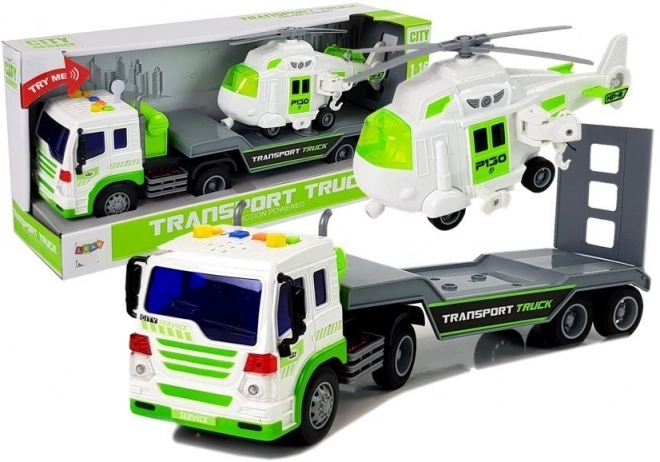 Auto Transporter mit Hubschrauber für Kinder