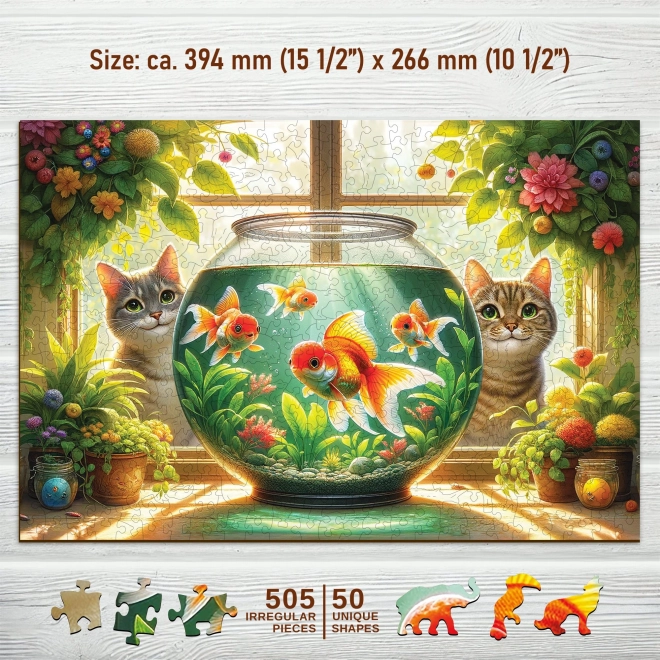 Holzpuzzle Katzen und Fische 505 Teile