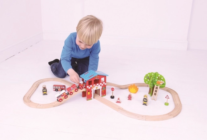 Holzeisenbahn-Feuerwache von Bigjigs Rail