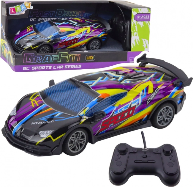 Ferngesteuertes Sportauto mit LED-Lichtern Lila 1:22