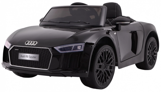 Audi R8 Spyder Akku-Lackierung Schwarz + Fernbedienung + EVA + Langsamer Start + MP3-Radio + LED-Diode