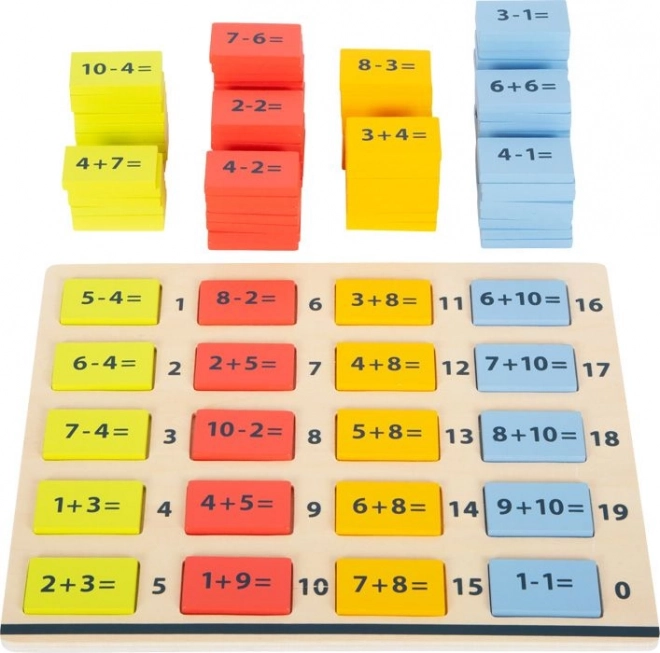Bunte Holz-Mathematiktafel – Addieren und Subtrahieren