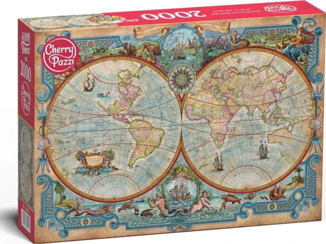 Puzzle CHERRY PAZZI Weltkarte der großen Entdeckungen 2000 Teile
