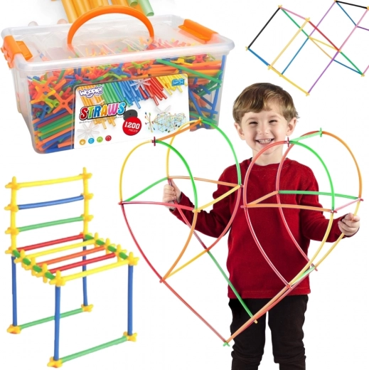 Woopie Konstruktive bunte Strohhalme 1200 Stk.