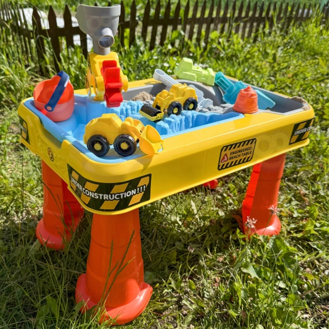 Woopie Wasser- und Sandtisch 2in1 Bau-Spieltisch mit 4 Autos 12teilig