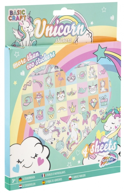 Aufkleber Einhorn 4 Bögen