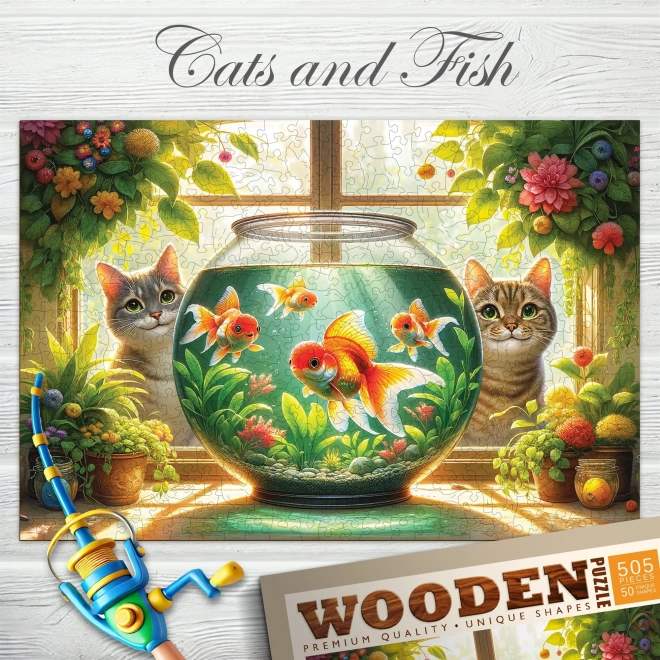 Holzpuzzle Katzen und Fische 505 Teile