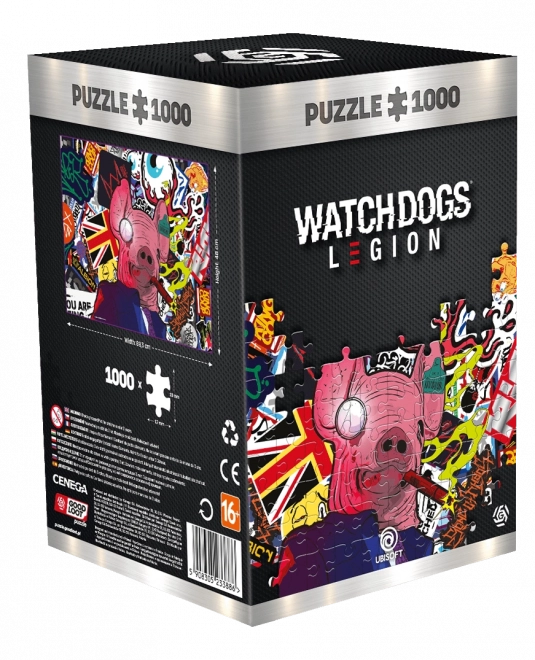 Puzzle mit Schweinemaske aus Watch Dogs: Legion