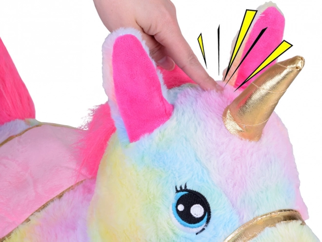 Aufblasbarer Hüpfer Einhorn Plüschtier mit Pumpe