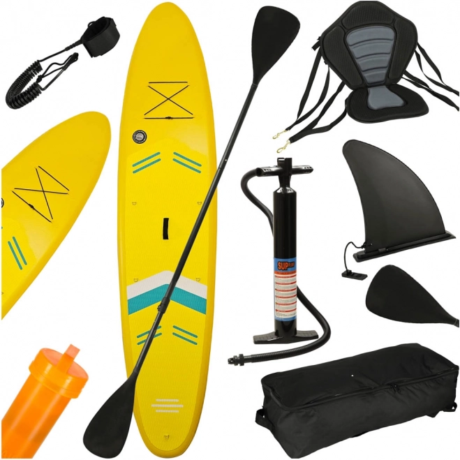 Gelbes aufblasbares SUP-Paddleboard 350 cm mit Sitz und Zubehör