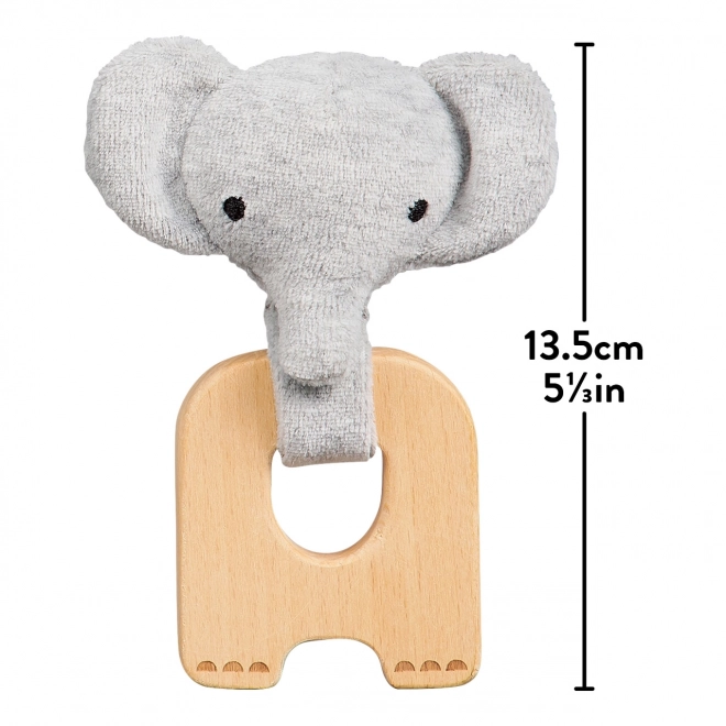 Petit Collage Baby-Holzgreifling Elefant