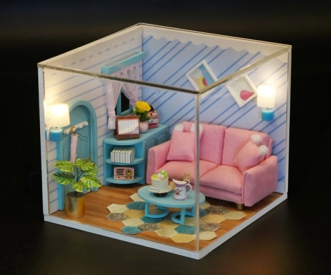 Miniatur-Bastelset Sonniges Wohnzimmer