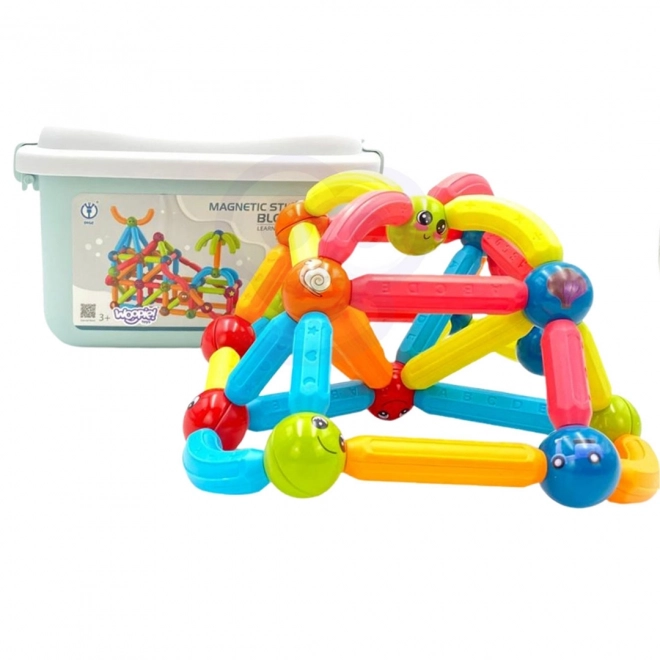 WOOPIE Magnetische Lernspielzeug Baukasten 128 Stk