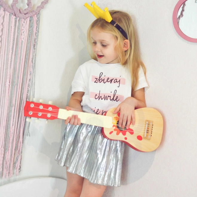 Holzspielzeug Gitarre mit Plektrum