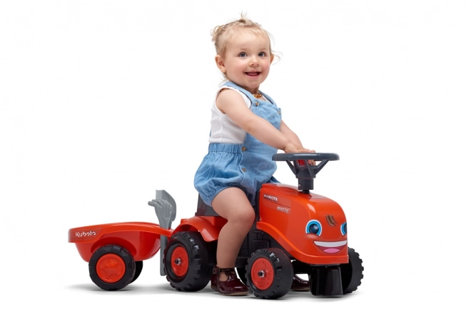 Baby-Kubota-Trettraktor mit Anhänger