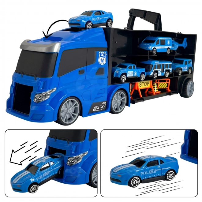 Woopie Polizeitransporter 3-in-1 Spielset Blau