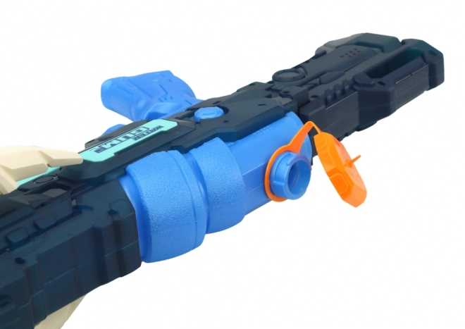 Blauer Wasserpistole mit ausklappbarem Arm