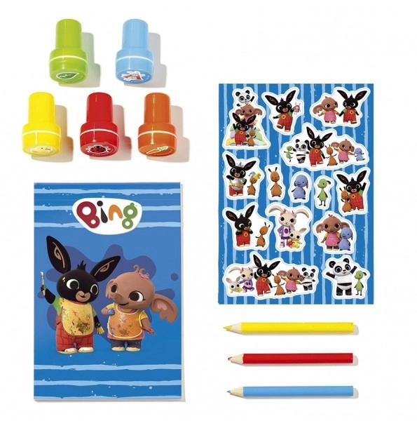 Stempel- und Aufkleberset Bing Bunny in Box 18x25x3,5cm