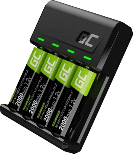 Gleichzeitiges Laden von 1–4 Batterien mit klarer LED-Anzeige