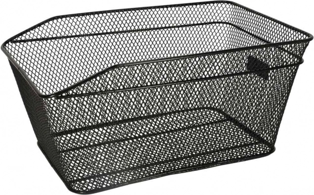 Schwarzer Metall-Fahrradkorb für Gepäckträger 25kg