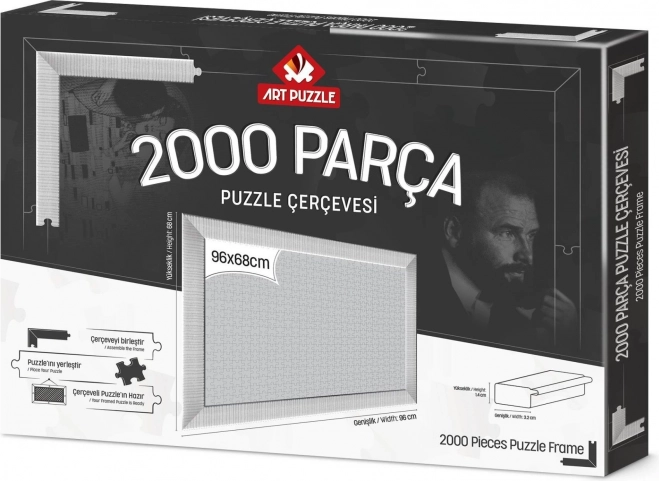 Weißer Puzzle-Rahmen 96x68 cm