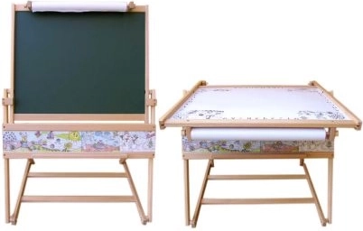 Multifunktionale Holztisch-Staffelei für Kinder