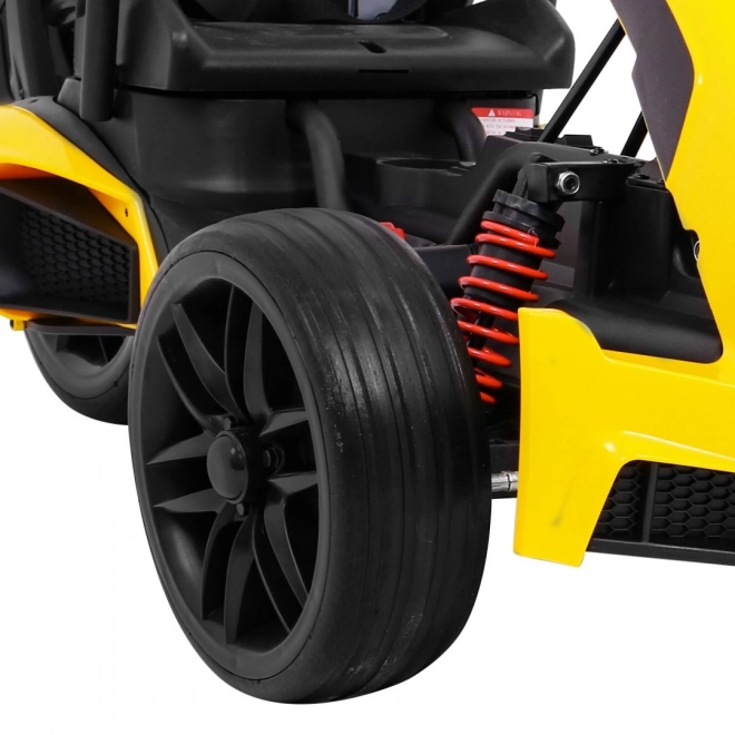 Kinder Gokart mit Akku Bolid XR-1 Gelb + verstellbarer Lenker + geformter Sitz