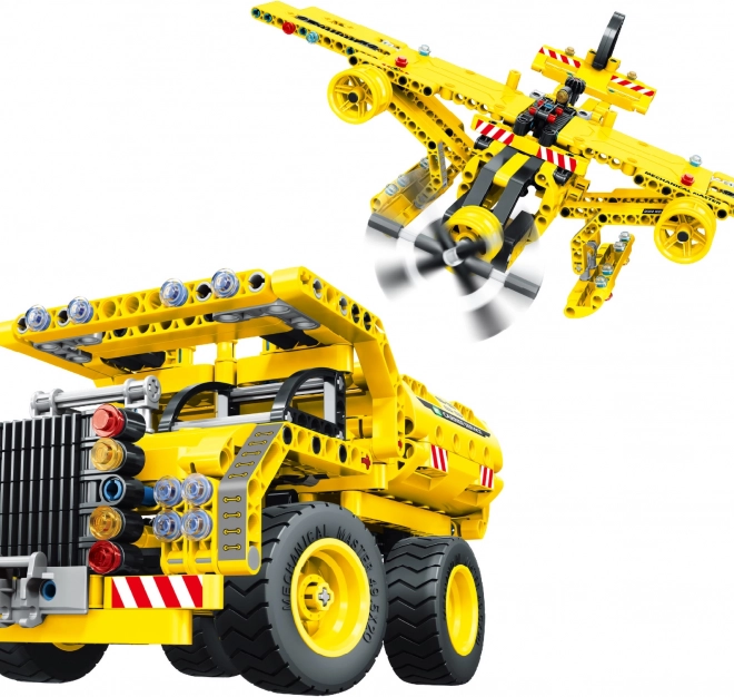 Baukasten Kipplaster und Flugzeug 2-in-1 37 cm