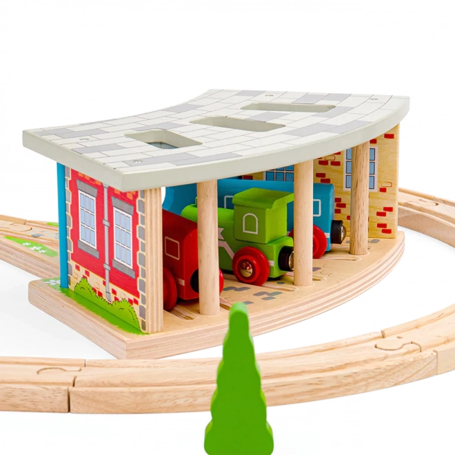 Dreifach Lokschuppen mit Toren für BIGJIGS Rail