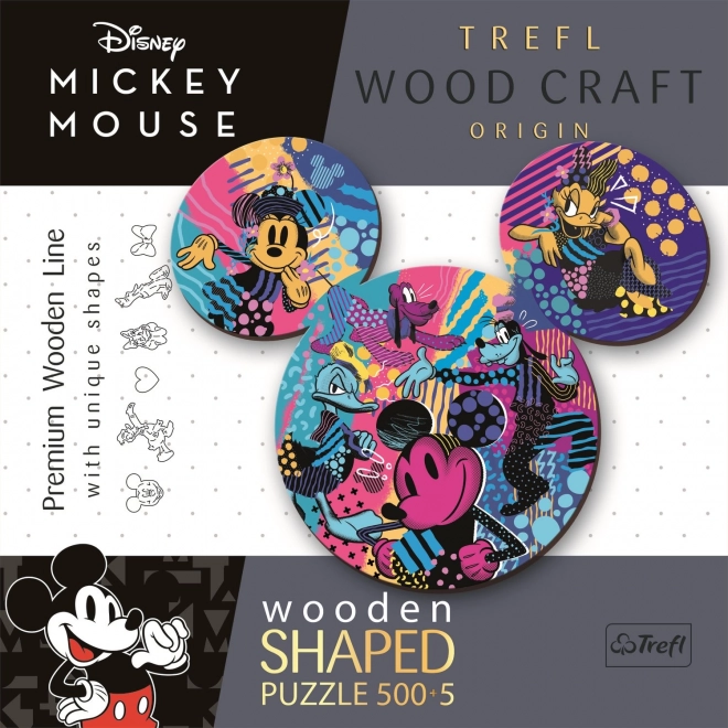 Holzpuzzle mit beidseitigem Design und Disney Mickey Mouse Motiv