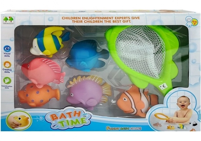 Badespielzeug-Set mit Wasserspritzenden Fischen