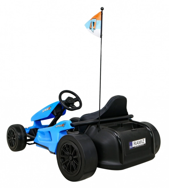 Speed 7 Drift King batteriebetriebene Gokart für Kinder Blau + Driftfunktion + Sportsitz + 2 Geschwindigkeiten + EVA